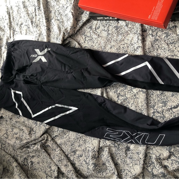 New ZXU compression tights leggings black stripe SMALL - Picture 1 of 9